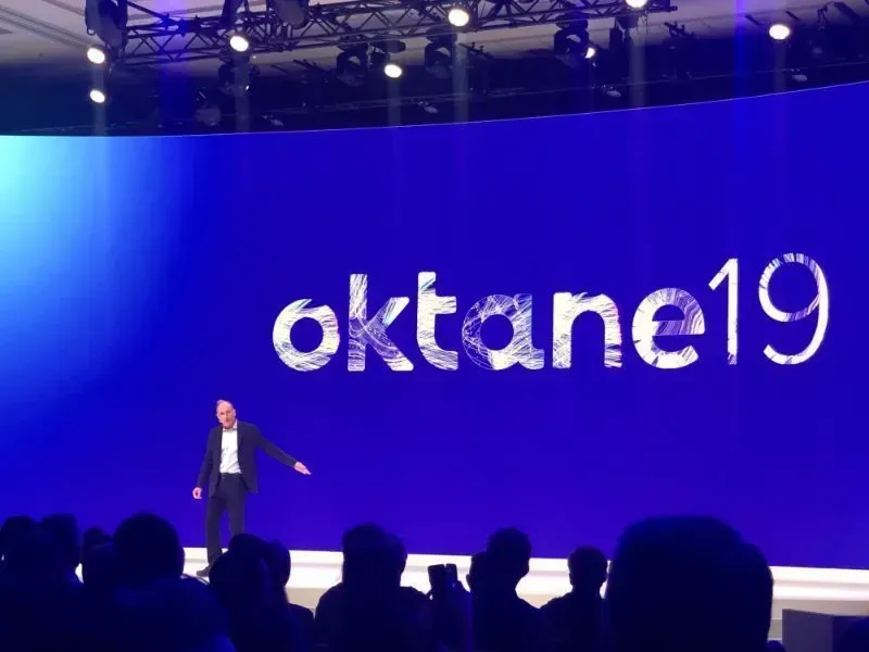 Sir Time Berners-Lee Inventor Of The World Wide Web giving Oktane19 keynote