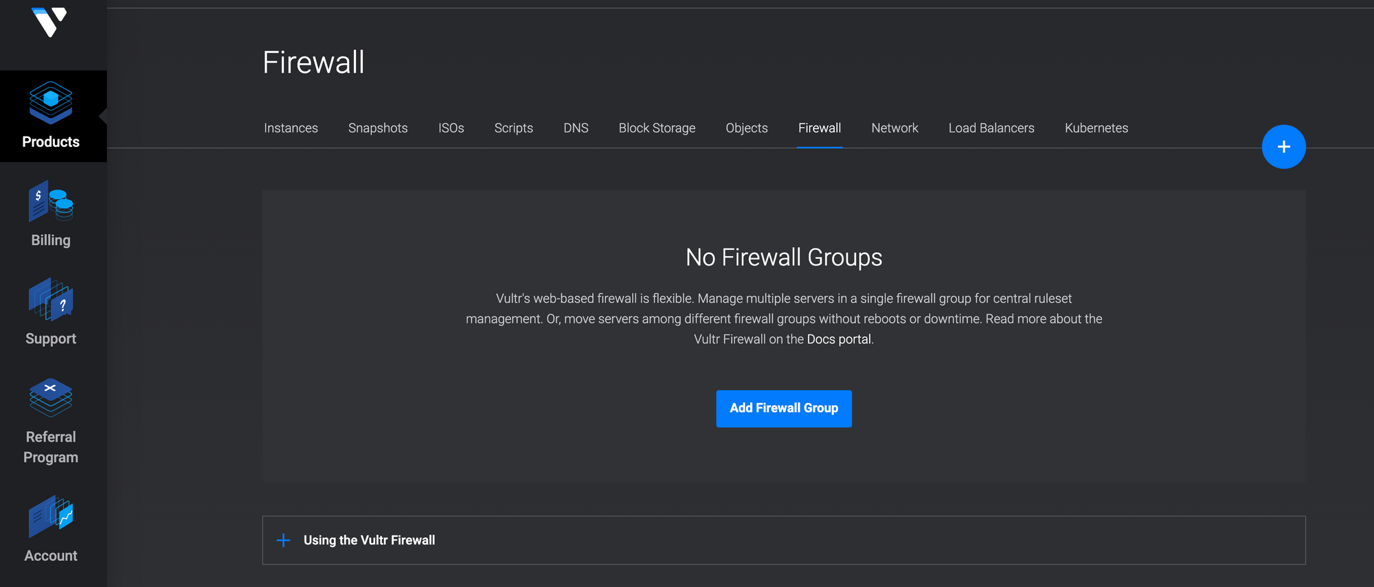Vultr Firewall Group Rules