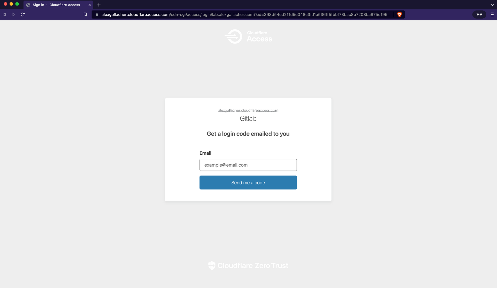 Cloudflare Zero Trust Access Page